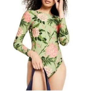Agua Bendita × Target NWOT Peony Print Long Sleeve One Piece Swimsuit